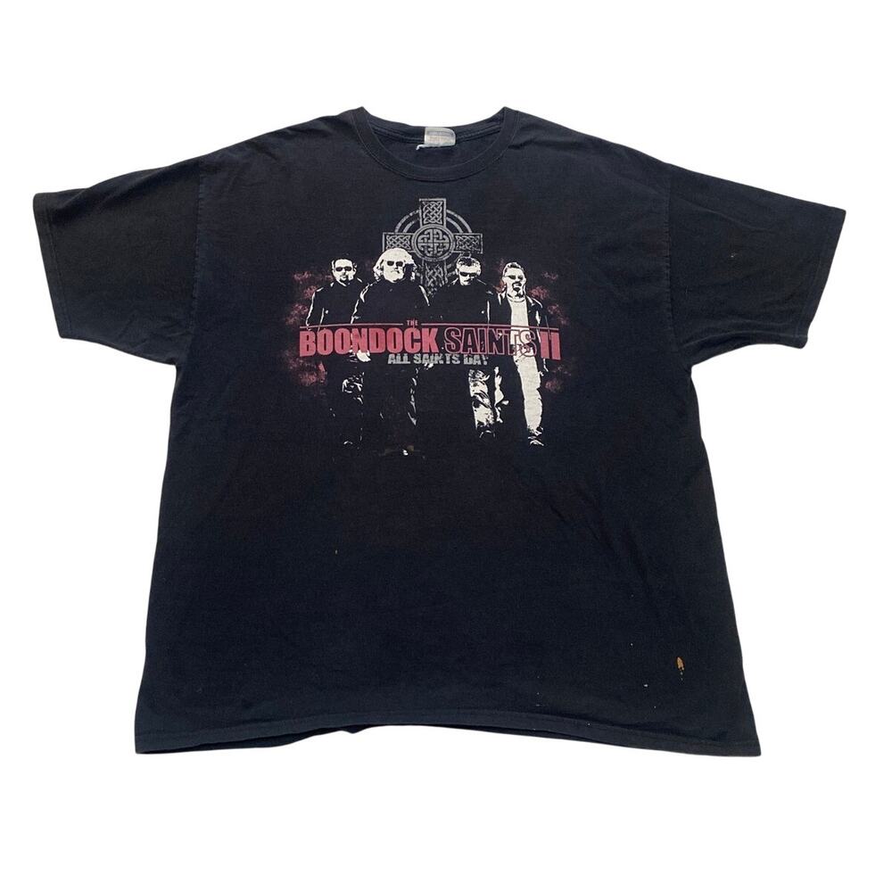Vintage The Boondock Saints II T-Shirt Hanes Heavyweight Black Graphic Tee 2XL